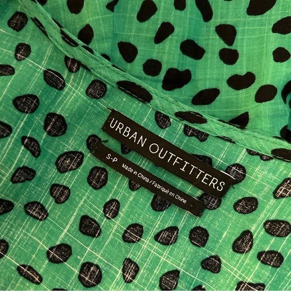 Urban Outfitters Teal and Black Spotted Mini Dress S - Picture 5 of 11